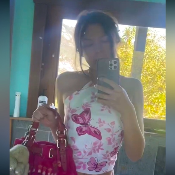 Milly of New York Silk Butterfly Print Halter Top - Picture 5 of 6